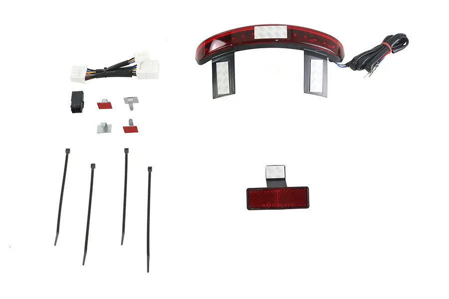 Chopped Fender Rear Edge Led Lamp With Red Lens - V-Twin Mfg. 1