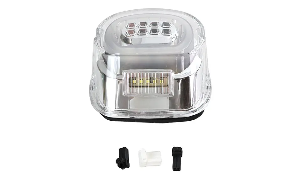 Chrome Lens Tail Lamp With Led Turn Signals - V-Twin Mfg. 1
