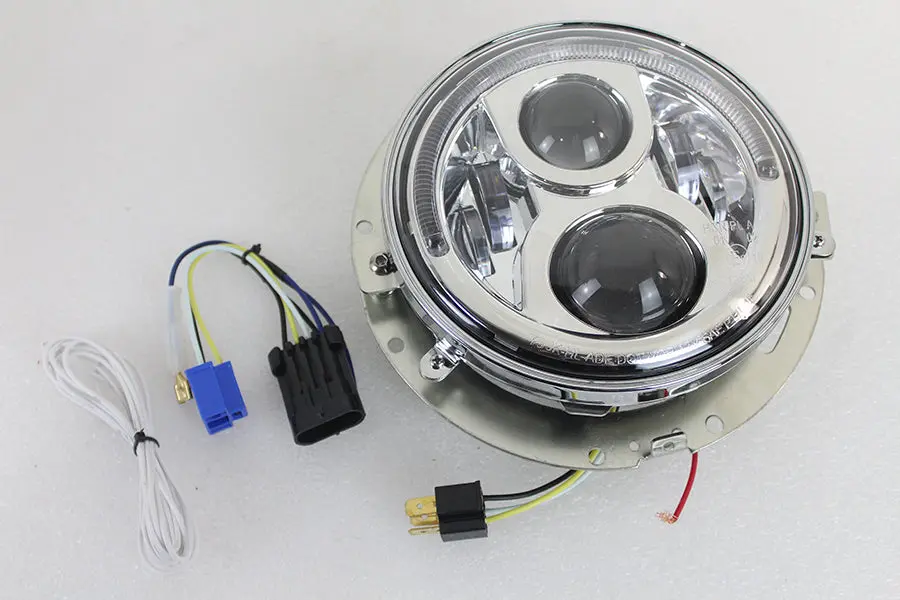 7 Inch Led Headlamp Assembly Chrome - V-Twin Mfg. 1