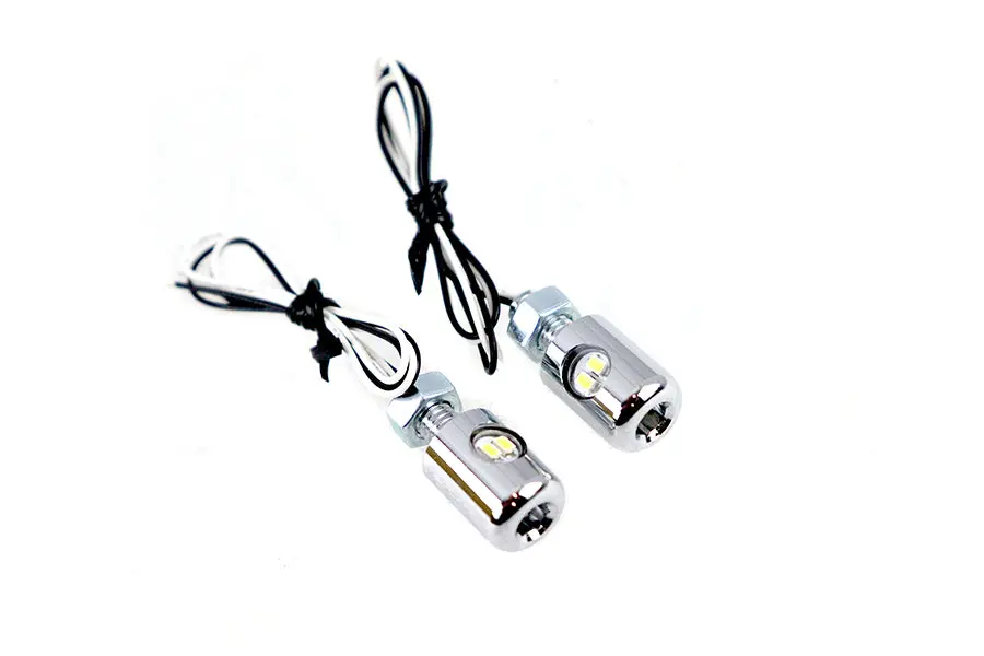 Chrome Hagler License Plate Bolt Set With Led - V-Twin Mfg. 1