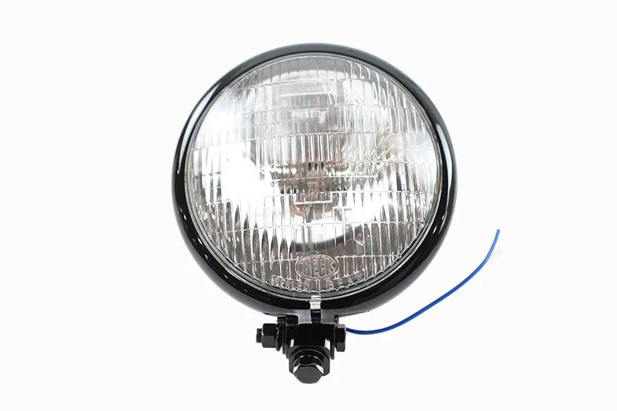 5-3/4 Inch Round Headlamp Assembly Black - V-Twin Mfg. 1
