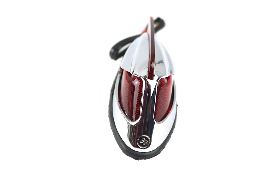 Replica Front Fender Lamp With Red Lens - V-Twin Mfg. 1