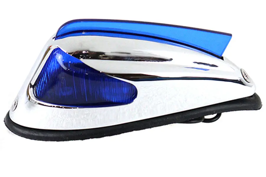 Replica Front Fender Lamp With Blue Lens - V-Twin Mfg. 1