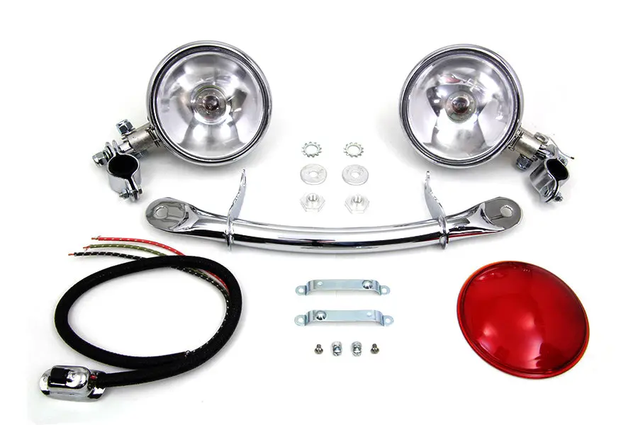 Chrome Spring Fork Spotlamp Kit - V-Twin Mfg. 1