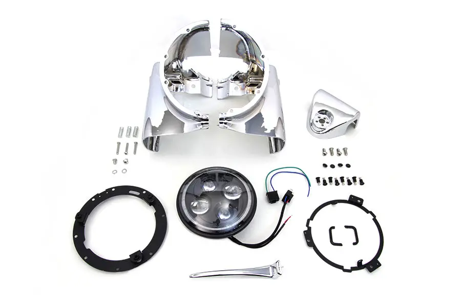 Headlamp Cowl Assembly Chrome - V-Twin Mfg. 1