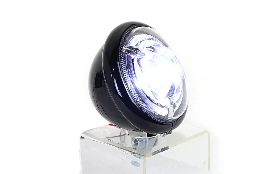 5-3/4 Inch Bates Style Led Headlamp Black - V-Twin Mfg. 1
