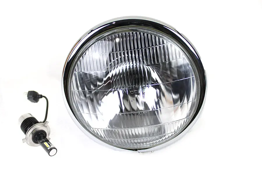 6-1/2 Inch Spring Fork H-4/Led Headlamp Unit Black - V-Twin Mfg. 1