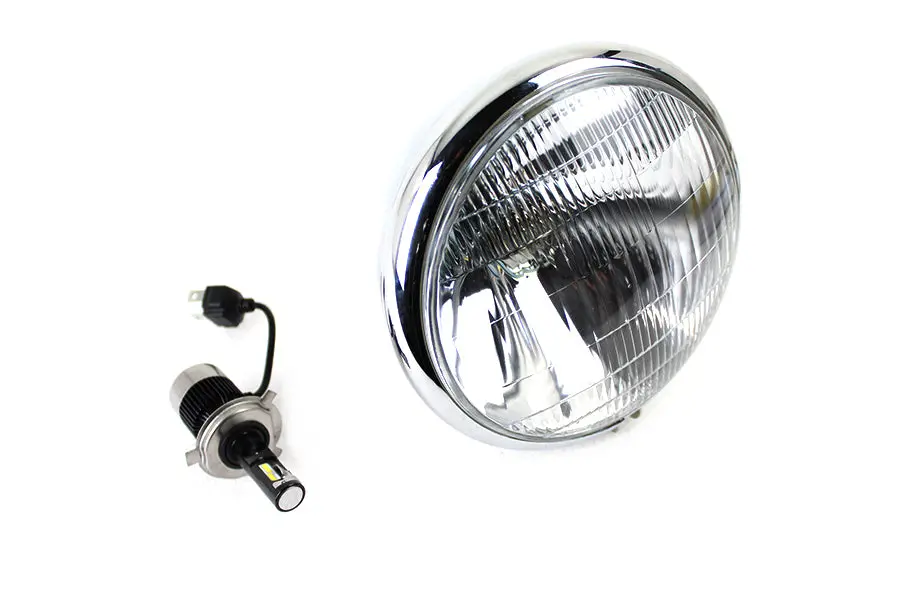 6-1/2 Inch Spring Fork H-4/Led Headlamp Unit Chrome - V-Twin Mfg. 1