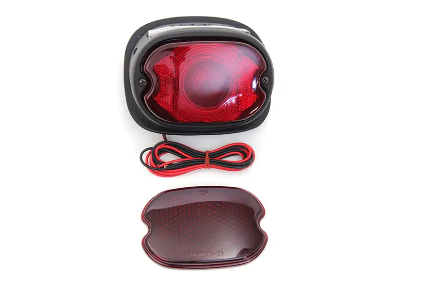 Replica Primer Tail Lamp With Red Glass Lens - V-Twin Mfg. 1