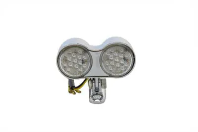 Chrome Oval Tail Lamp Assembly Red Led - V-Twin Mfg. 1