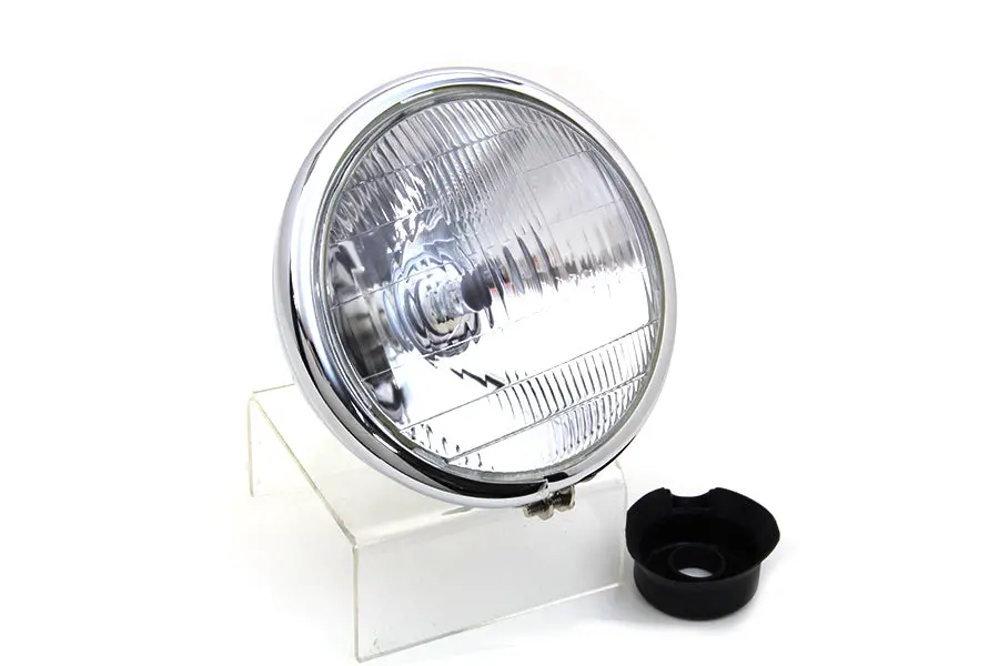 6-1/2 Inch Spring Fork Headlamp Chrome - V-Twin Mfg. 1