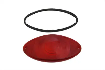 Tail Lamp Lens Cateye Style Red Chrome - V-Twin Mfg. 1