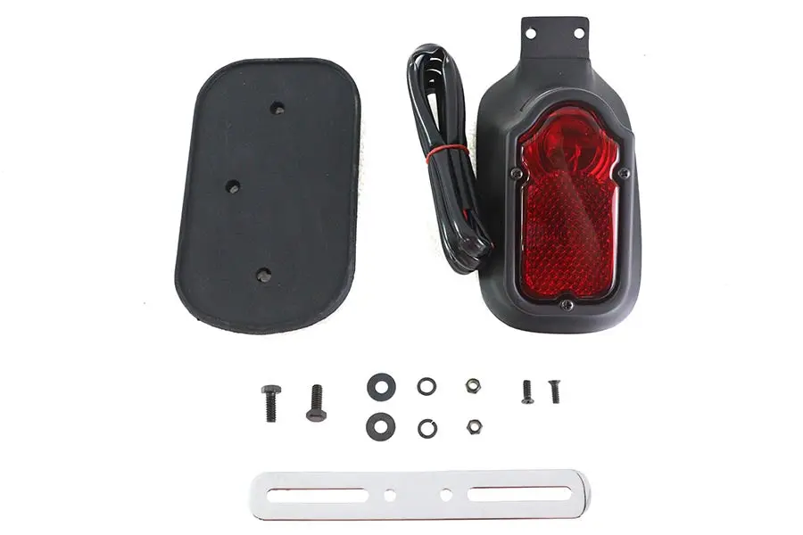 Matte Black Tombstone Style Tail Lamp Assembly - V-Twin Mfg. 1