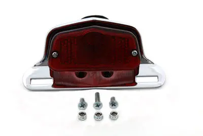 Chrome Sport Tail Lamp Assembly Large Lucas Style - V-Twin Mfg. 1