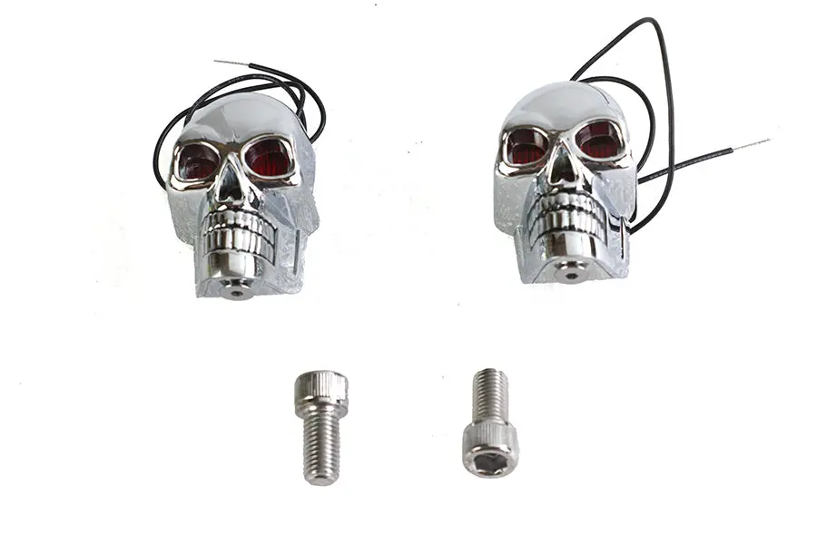 2 Inch Chrome Skull Marker Lamp - V-Twin Mfg. 1