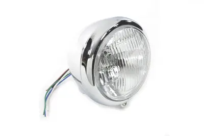 5-3/4 Inch Round Headlamp Assembly Teardrop Style - V-Twin Mfg. 1