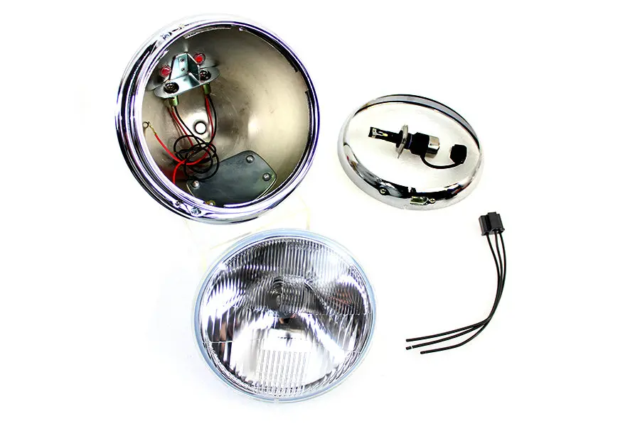 7 Inch 12 Volt Led Glide Headlamp Chrome - V-Twin Mfg. 1
