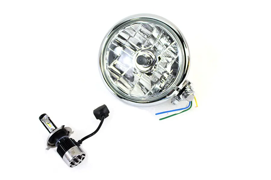5-3/4 Inch Bates Style 12 Volt Led Headlamp Chrome - V-Twin Mfg. 1