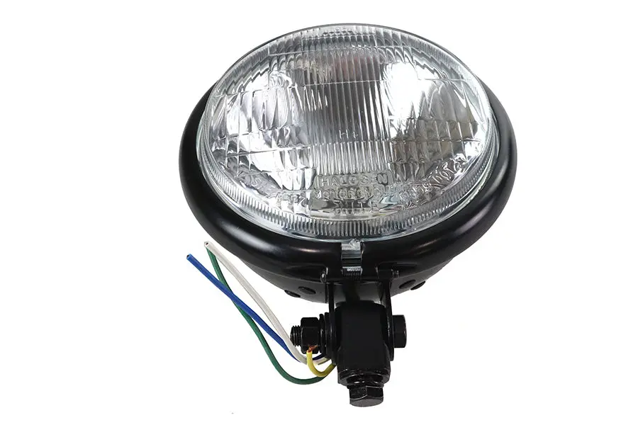 5-3/4 Inch Black Round Headlamp - V-Twin Mfg. 1