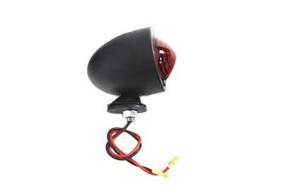 Black Bullet Red Marker Lamp Dual Filament - V-Twin Mfg. 1
