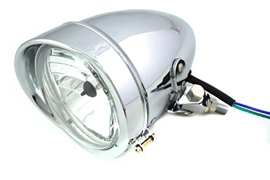 4-1/2 Inch Bullet Headlamp Chrome - V-Twin Mfg. 1