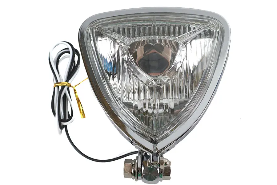 5 Inch Triangle Headlamp Chrome - V-Twin Mfg. 1
