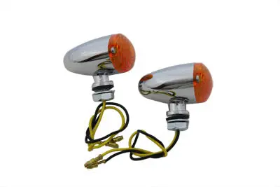 Mini Marker Lamp Set Cateye Style Amber Lens - V-Twin Mfg. 1