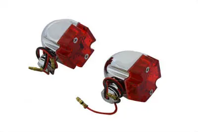 Mini Marker Lamp Set Maltese Style Red Lens - V-Twin Mfg. 1