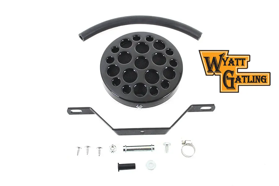 Wyatt Gatling Black Drilled Air Cleaner - V-Twin Mfg. 1