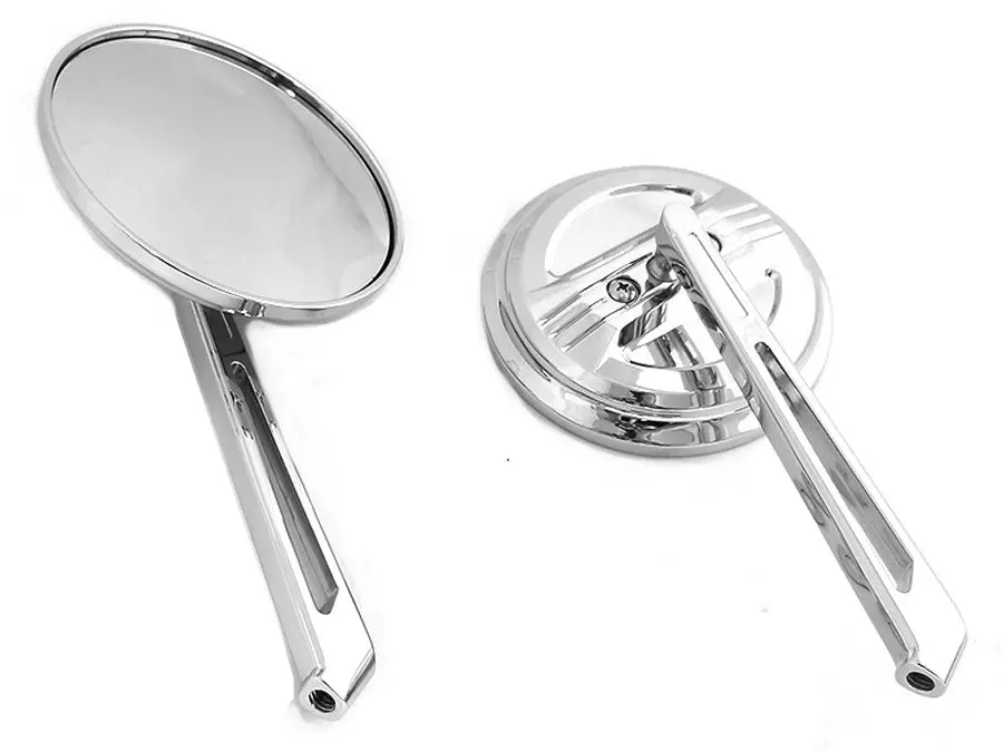 Air Flow Mirror Set With Straight Billet Stems - V-Twin Mfg. 1