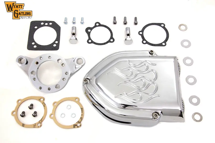 Chrome Wyatt Gatling Air Cleaner Kit - V-Twin Mfg. 1