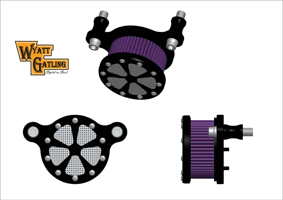 Wyatt Gatling Air Cleaner Kit Chrome - V-Twin Mfg. 1