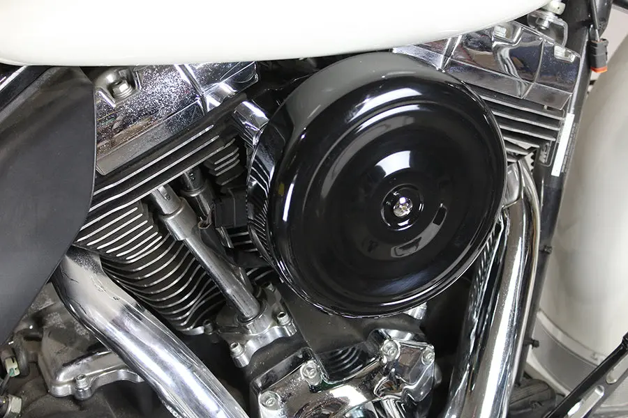 8 Inch Round Air Cleaner Kit Black - V-Twin Mfg. 1