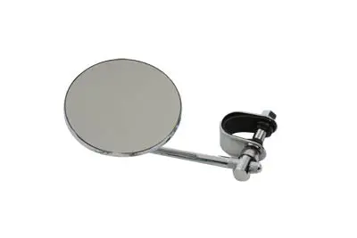 4 Inch Round Mirror With Clamp On Stem Chrome - V-Twin Mfg. 1