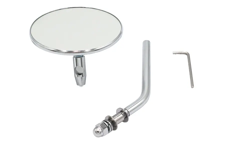 Chrome 4 Inch Round Mirror With Stud Stems - V-Twin Mfg. 1