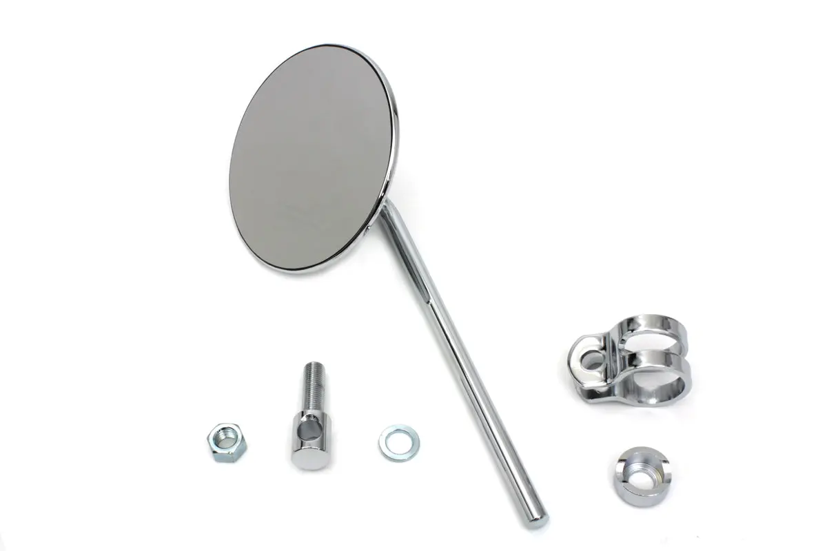 Replica Round Mirror With Round Stem Chrome - V-Twin Mfg. 1