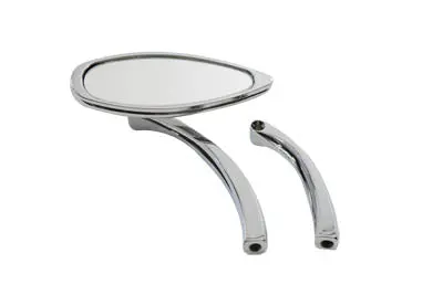 Oval Mirror Smooth With Billet Stem Chrome - V-Twin Mfg. 1