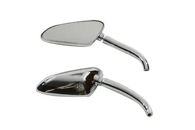 Racer Mirror Set With Round Stems Chrome - V-Twin Mfg. 1
