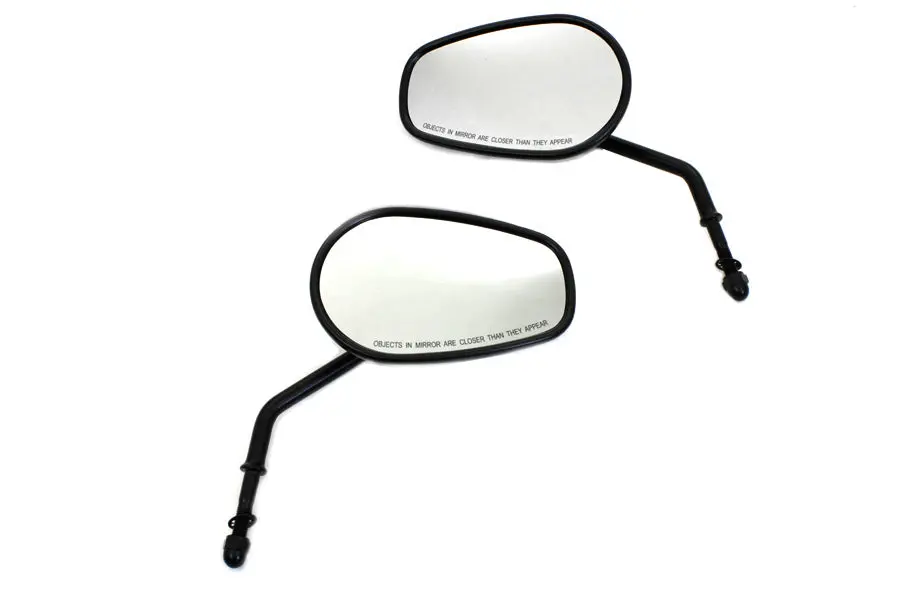 Black Taper Convex Mirror Set - V-Twin Mfg. 1