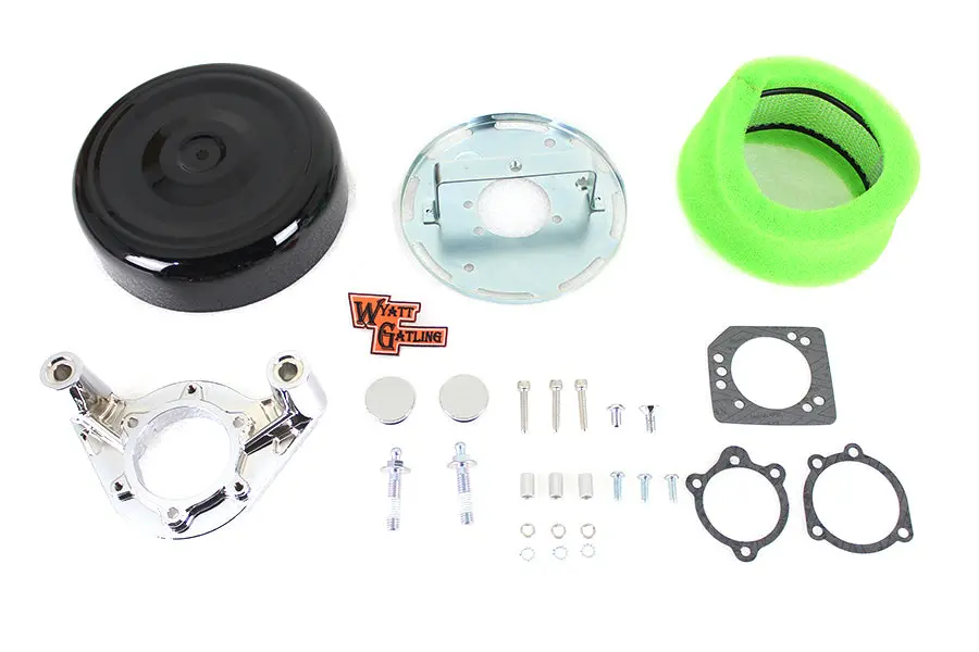 8 Inch Air Cleaner Kit Black - V-Twin Mfg. 1