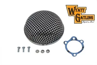 Wyatt Gatling Chrome Round Mesh Air Cleaner - V-Twin Mfg. 1
