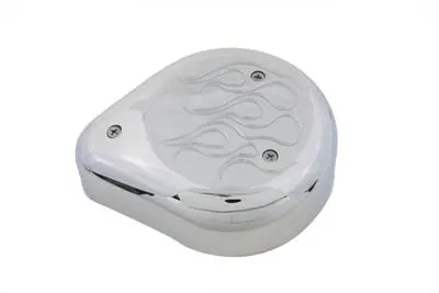 Teardrop Air Cleaner With Flames Chrome - V-Twin Mfg. 1