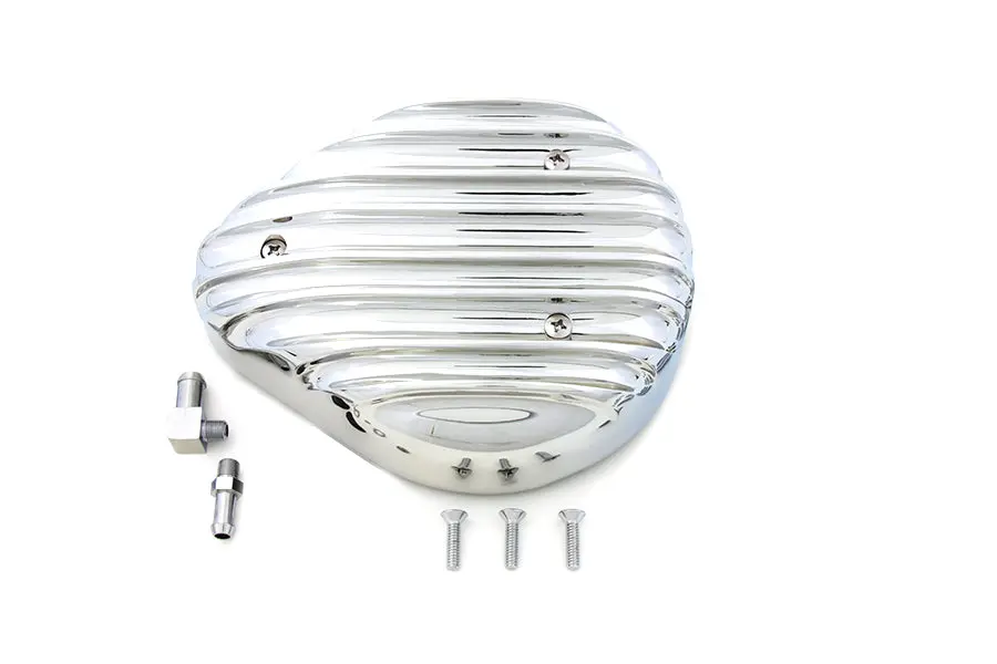 Chrome Finned Teardrop Air Cleaner - V-Twin Mfg. 1