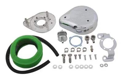 Teardrop Air Cleaner Kit Chrome Flame - V-Twin Mfg. 1