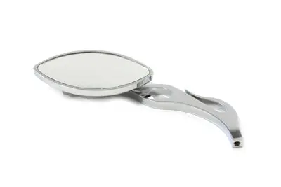 Druid Mirror Oval Style With Flame Billet Stem - V-Twin Mfg. 1