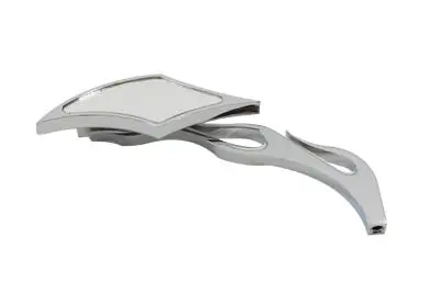 Druid Mirror With Flame Style Billet Stem - V-Twin Mfg. 1