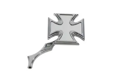 Chrome Maltese Mirror With Diamond Billet Stem - V-Twin Mfg. 1