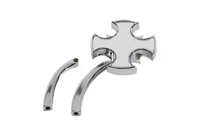 Rotar Mirror Chrome With Billet Curved Stem - V-Twin Mfg. 1