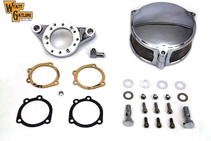 Chrome Wyatt Gatling Air Cleaner Assembly - V-Twin Mfg. 1