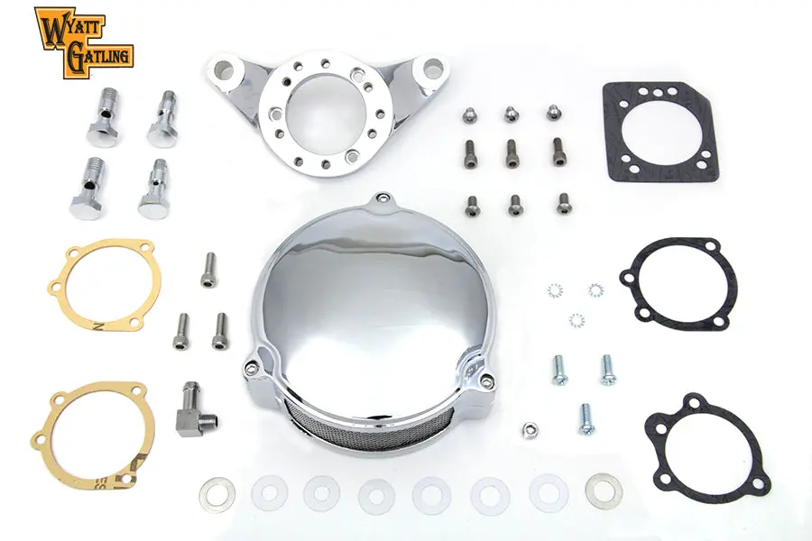 Chrome Wyatt Gatling Air Cleaner Assembly - V-Twin Mfg. 1